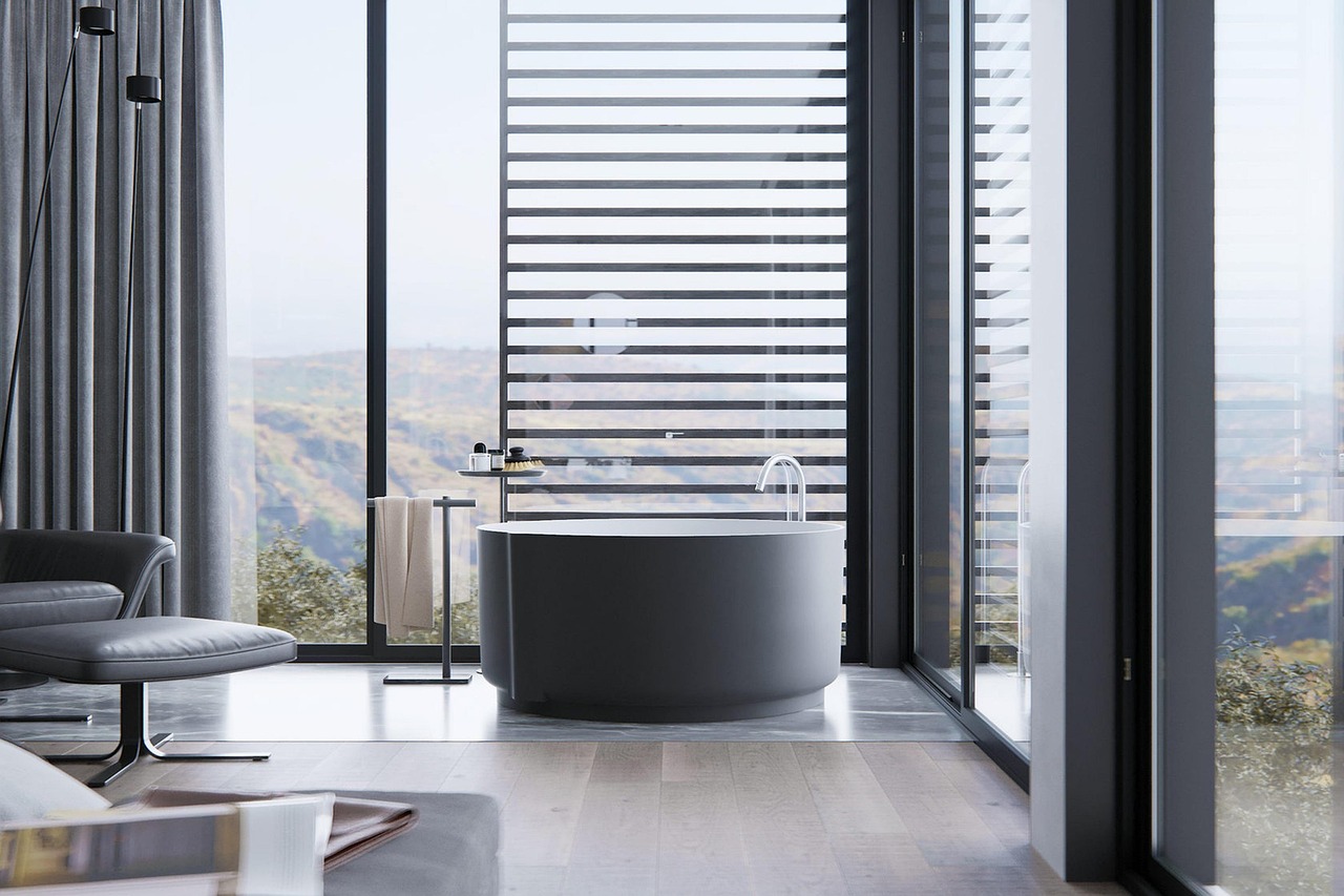 Moderne douche met ontspannende hydromassage. Moderne douche met ontspannende hydromassage.